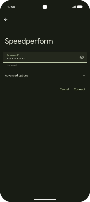 Key in the password for the Wi-Fi network and press Connect. Key in the password for the Wi-Fi network and press Connect.