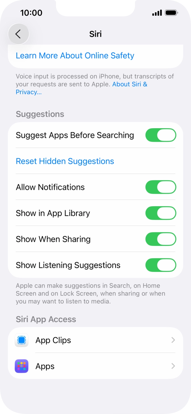Press the required app.