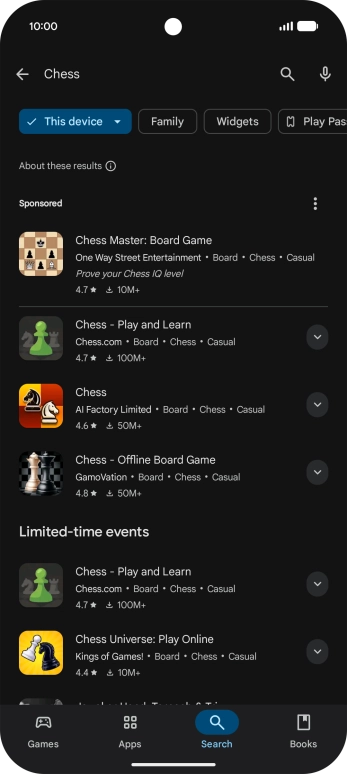 Press the required app.