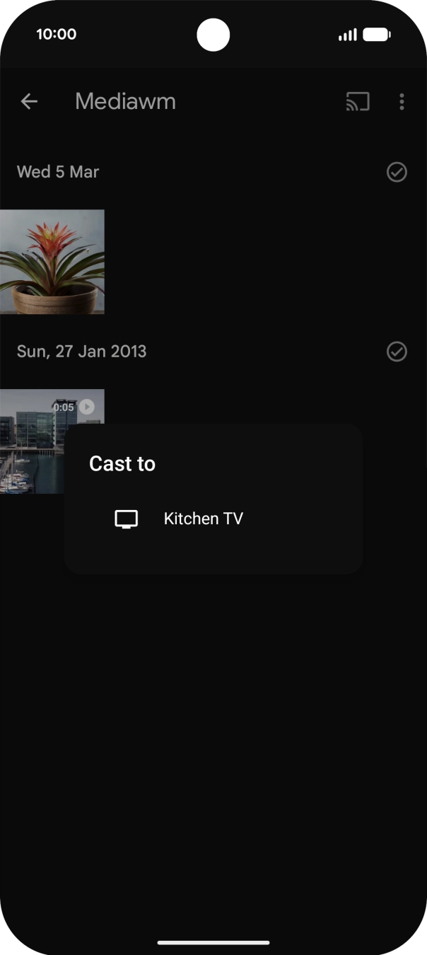 Press the required device.