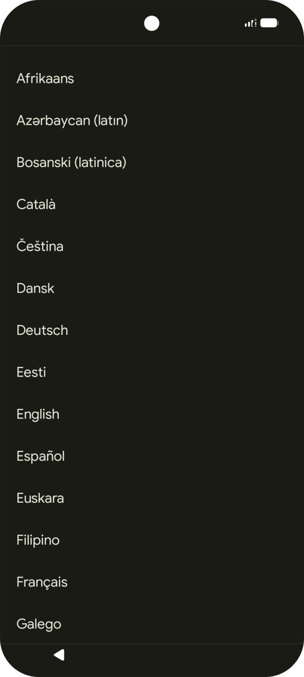 Press the required language. Press the required language.
