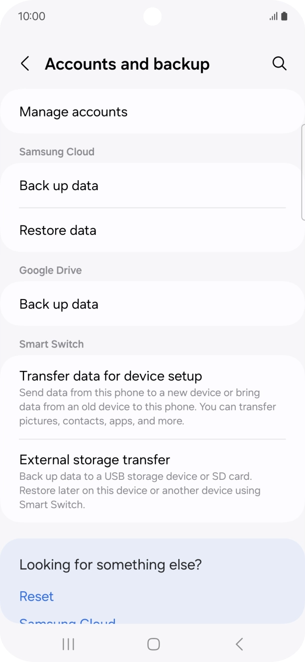 Press Manage accounts. Press Manage accounts.