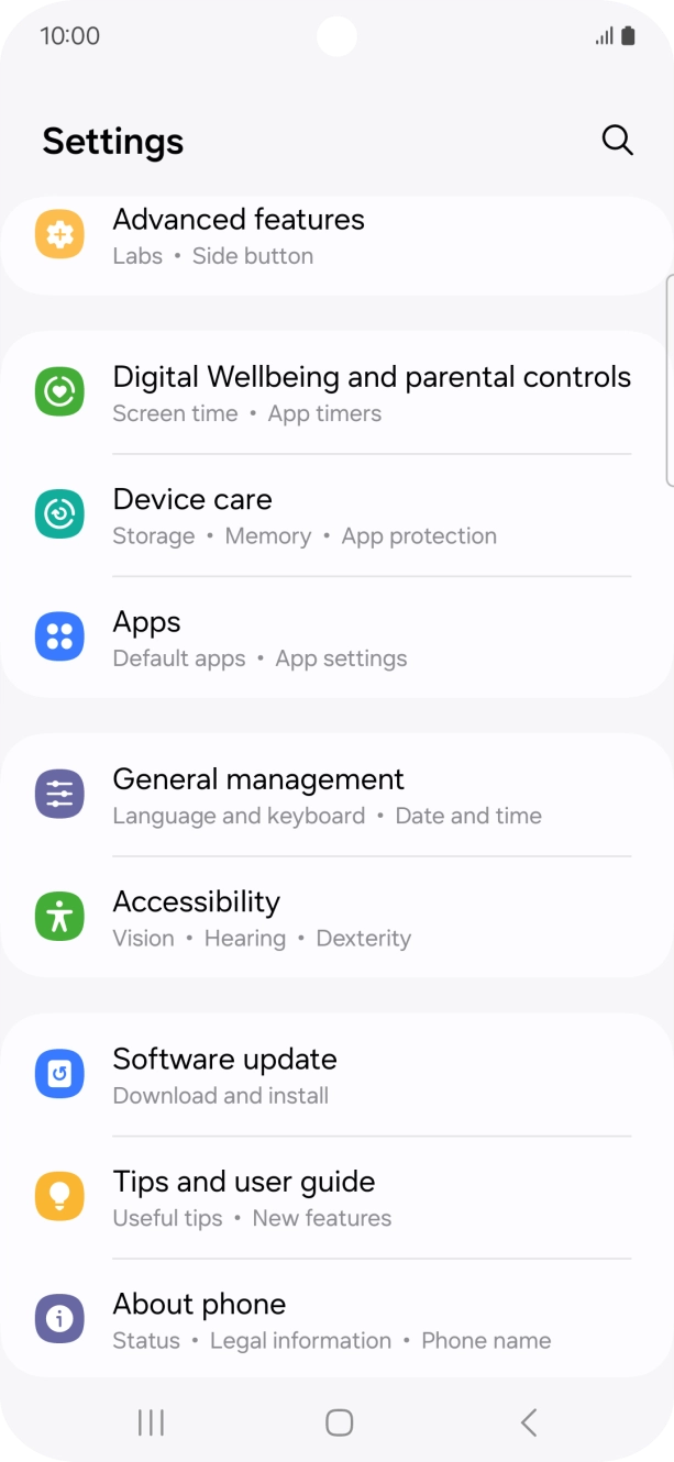 Press Software update.