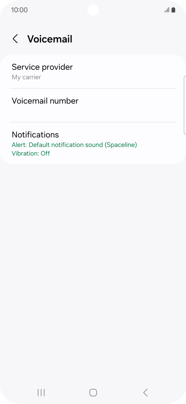 Press Voicemail number.