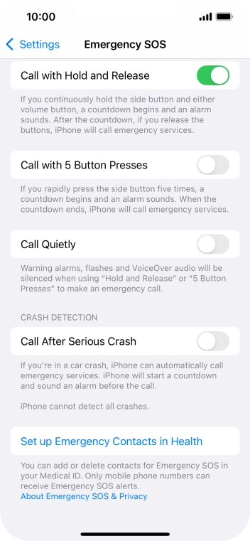 Press the indicator next to 