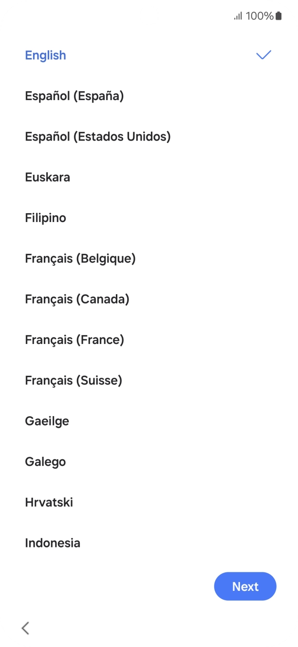 Press the required language.