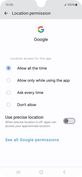 Press the required setting. Press the required setting.