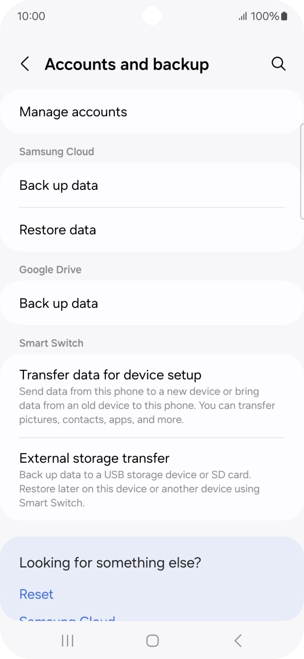 Press Manage accounts.