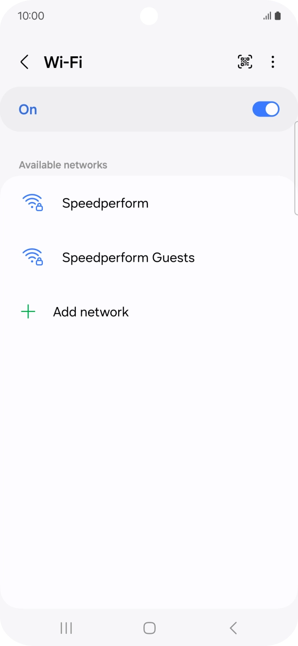 Press the required Wi-Fi network.