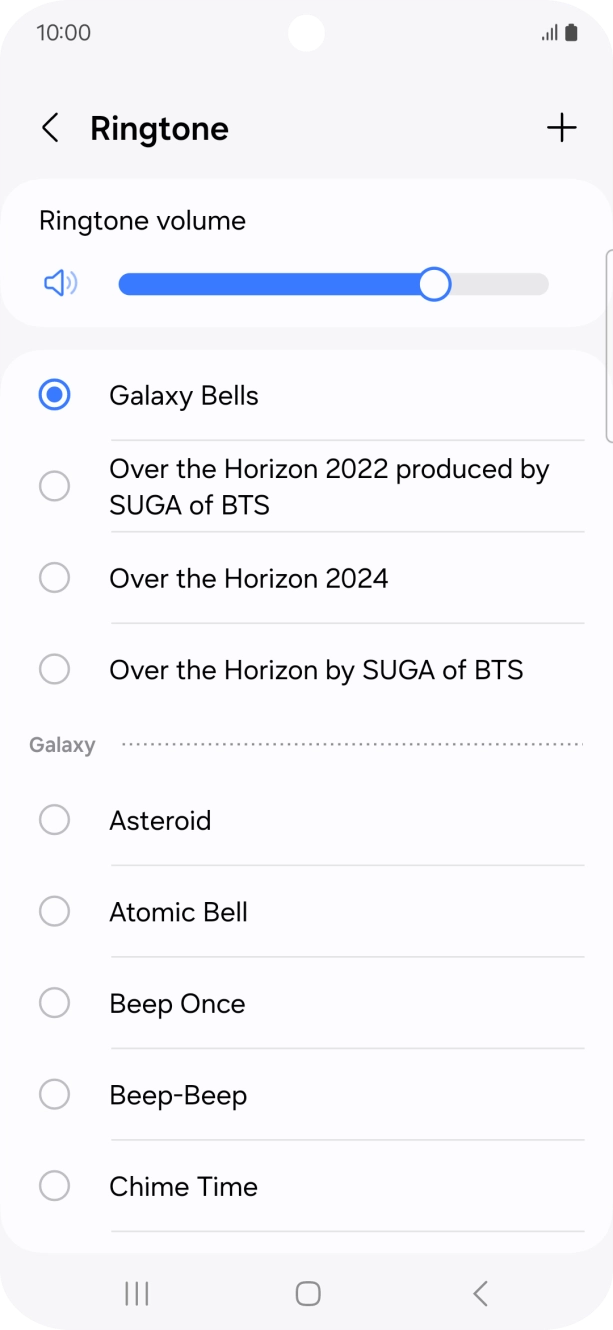 Press the different ring tones to hear them.