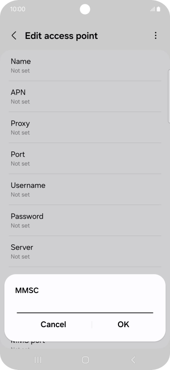 Key in http://mmsc.telstra.com:8002 and press OK.