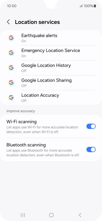 Press Location Accuracy. Press Location Accuracy.