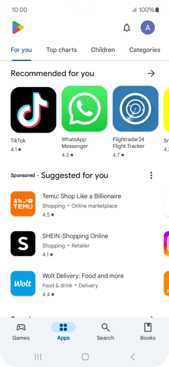 Press the profile icon. Press the profile icon.