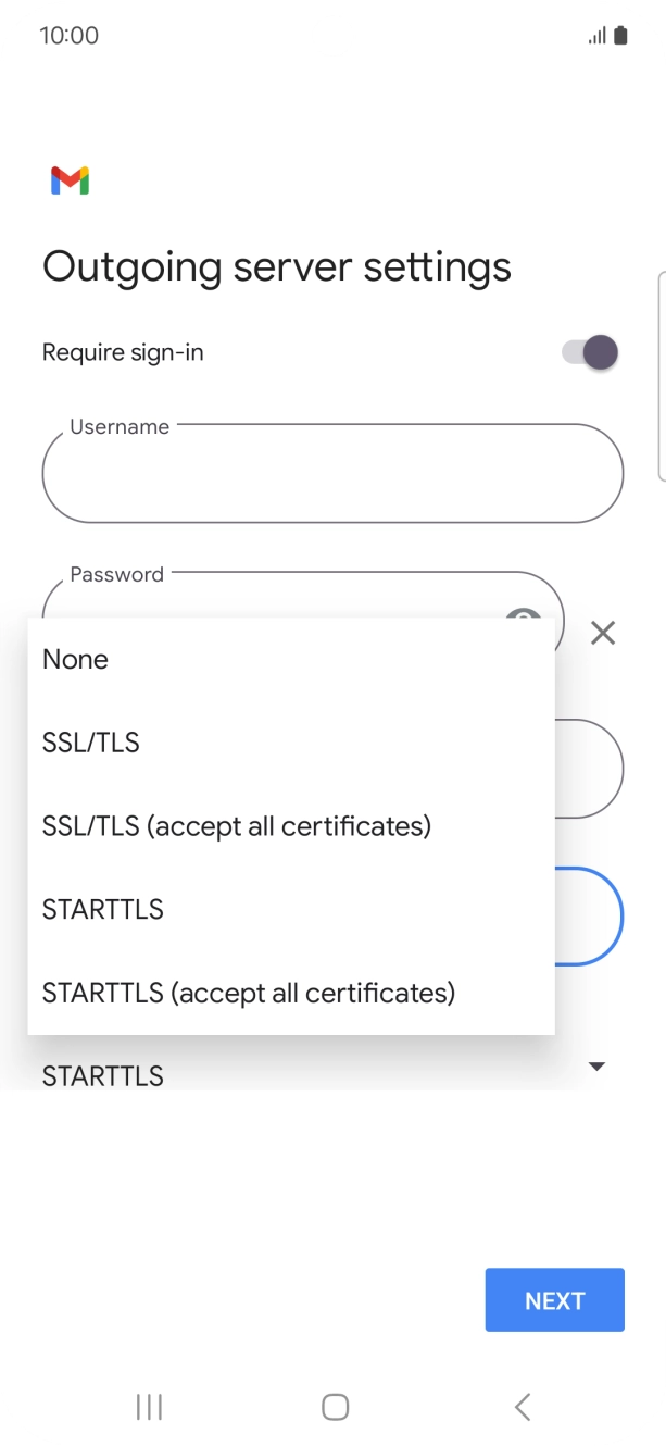 Press SSL/TLS. Press SSL/TLS.