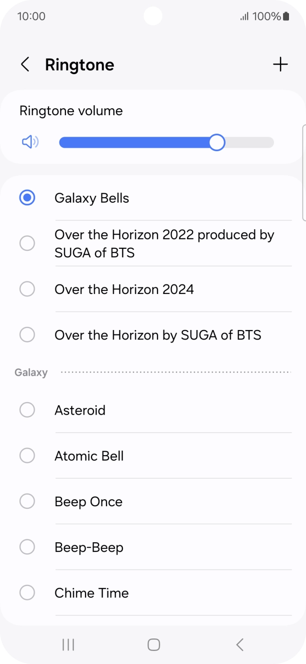 Press the different ring tones to hear them.
