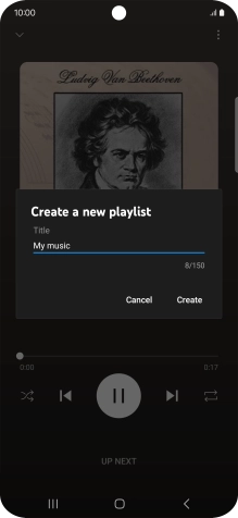 Key in a name for the playlist and press Create.