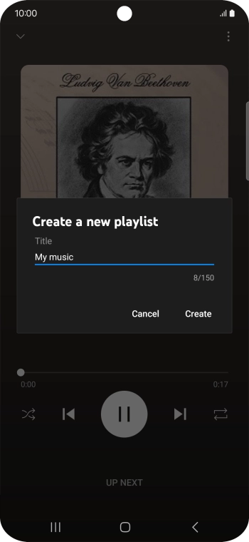 Key in a name for the playlist and press Create.