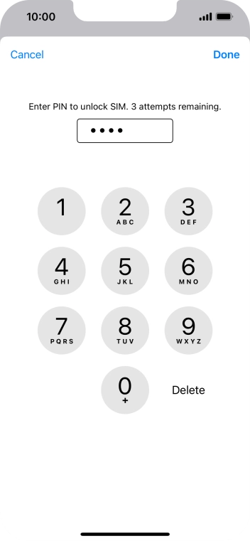 Key in your PIN and press Done.