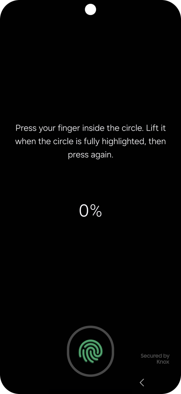 Follow the instructions on the screen to create the phone lock code using your fingerprint.