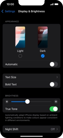 Press the indicator next to 