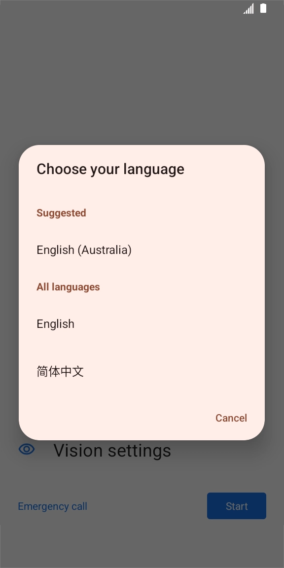 Press the required language. Press the required language.