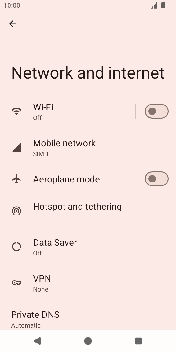 Press Mobile network. Press Mobile network.