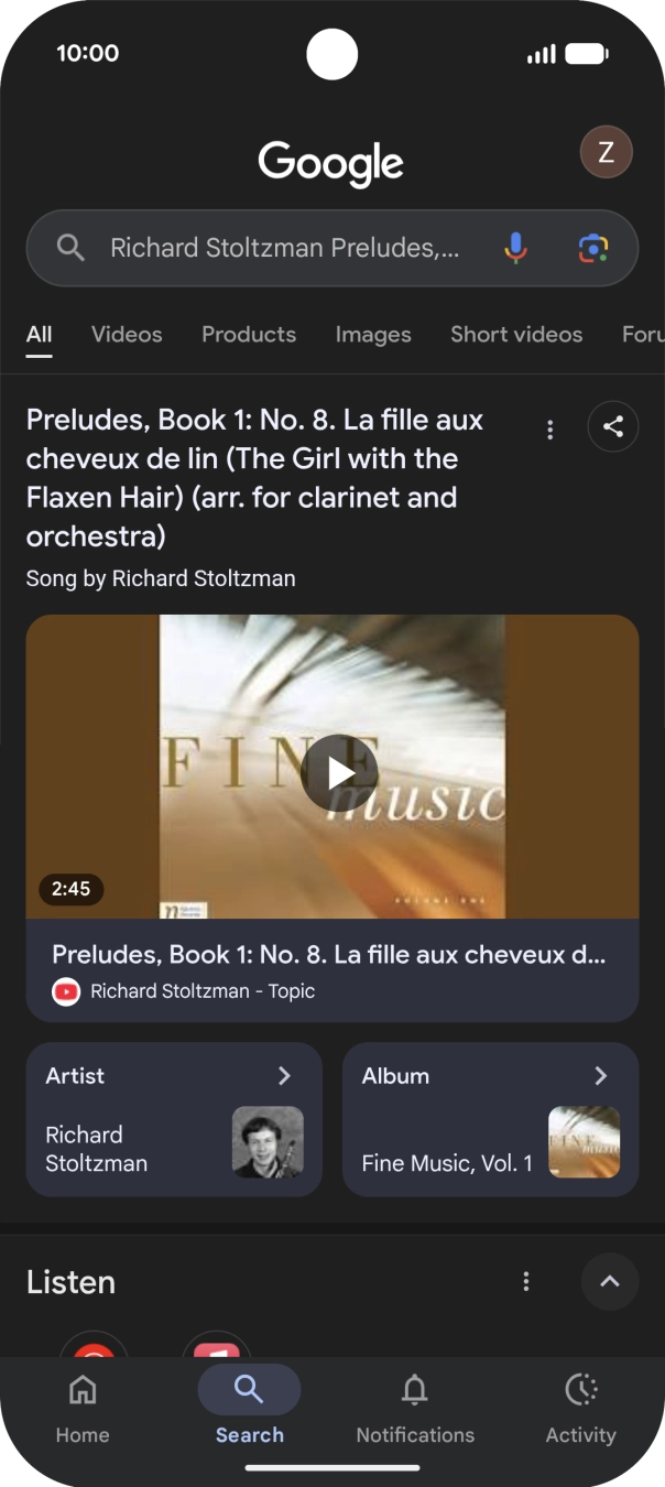 Follow the instructions on the screen to use the search results.