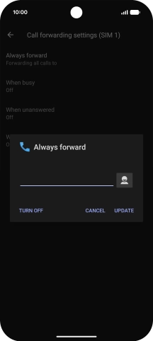 Press TURN OFF.