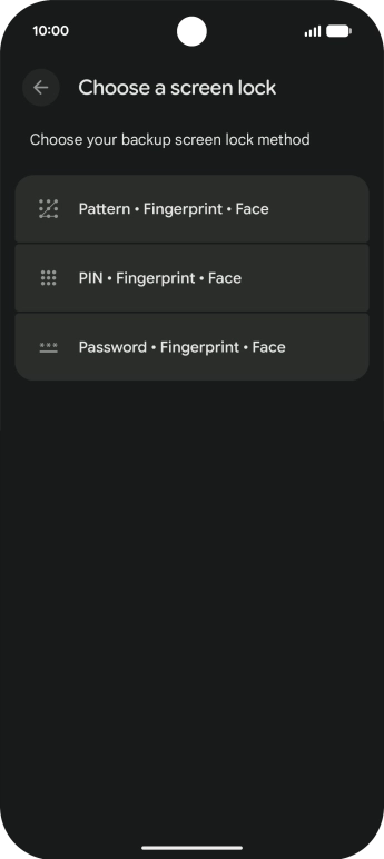 Press the required lock code and follow the instructions on the screen to create an additional lock code.