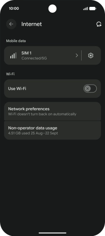 Press the indicator next to 'Use Wi-Fi' to turn on the function.