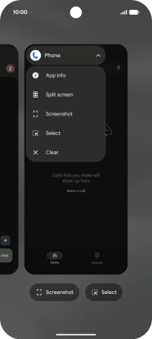 Press Split screen.