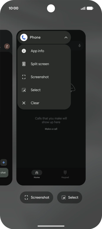 Press Split screen.