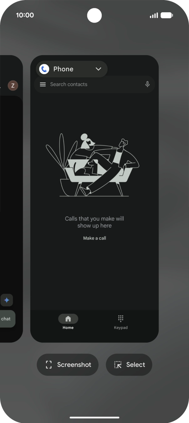 Press the app icon above the required app.