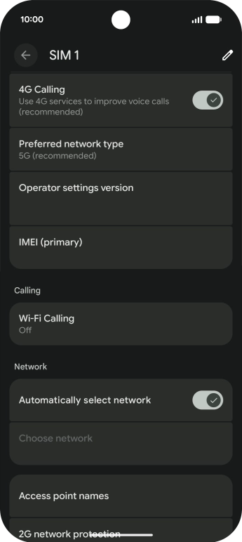 Press the indicator next to 'Automatically select network' to turn off the function and wait while your phone searches for networks.