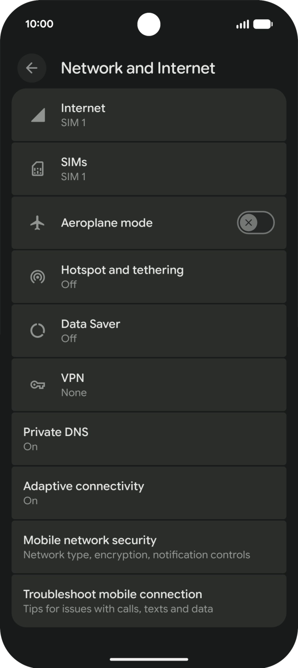 Press Hotspot and tethering.