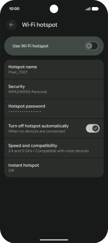 Press Hotspot name.