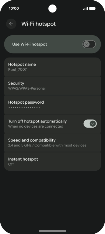 Press Hotspot name.