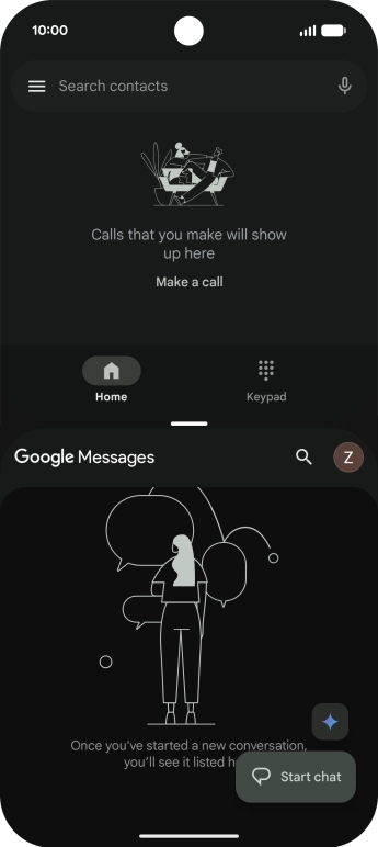 The applications are now shown in split screen view and you can use both applications at the same time.
