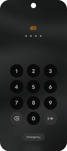 If your SIM is locked, key in your SIM PIN and press arrow right. The default SIM PIN is 0000.