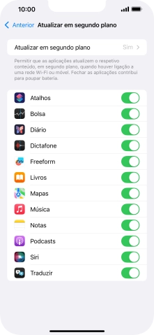 Prima Atualizar em segundo plano.