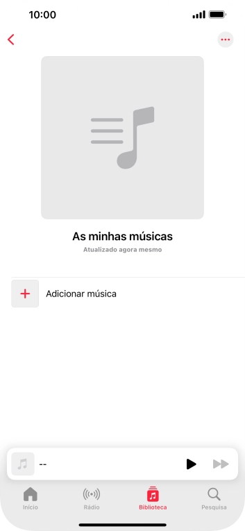 Prima Adicionar música.