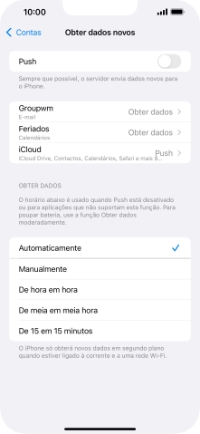Se desativar a função, prima a definição pretendida.