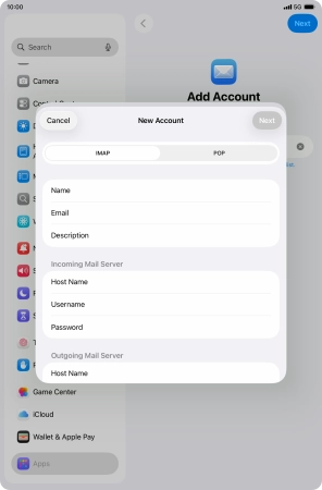 Press IMAP. Press IMAP.