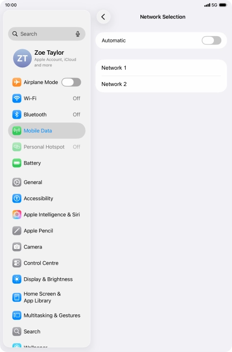 If you turn off the function, press the required network. If you turn off the function, press the required network.