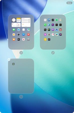 Press the delete icon next to the required home screen page. Press the delete icon next to the required home screen page.