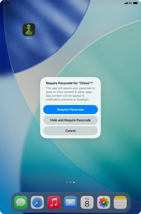 Press Require Passcode. Press Require Passcode.