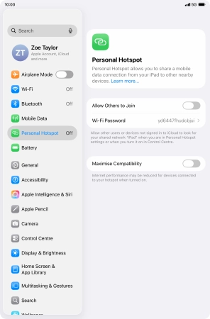 Press Wi-Fi Password and key in the required password. Press Wi-Fi Password and key in the required password.