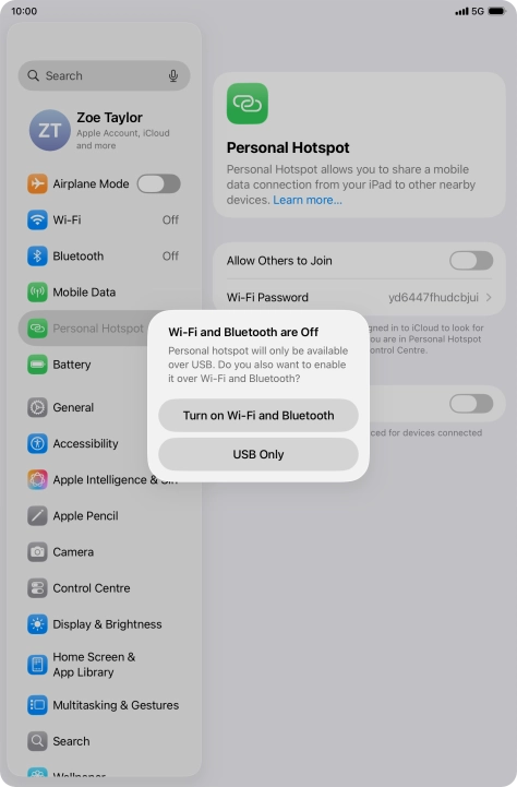 If Wi-Fi is turned off, press Turn on Wi-Fi and Bluetooth. If Wi-Fi is turned off, press Turn on Wi-Fi and Bluetooth.
