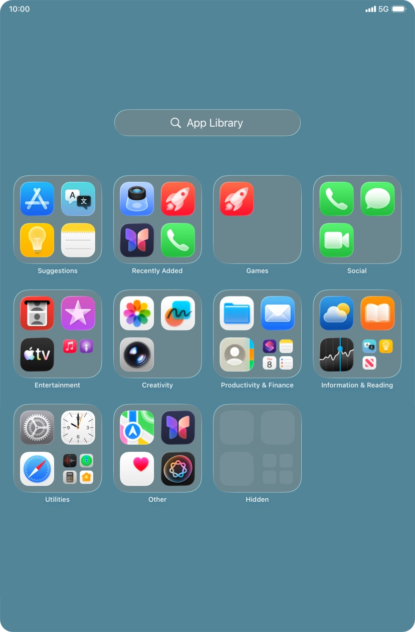 The app is now placed in the Hidden folder in the App Library.