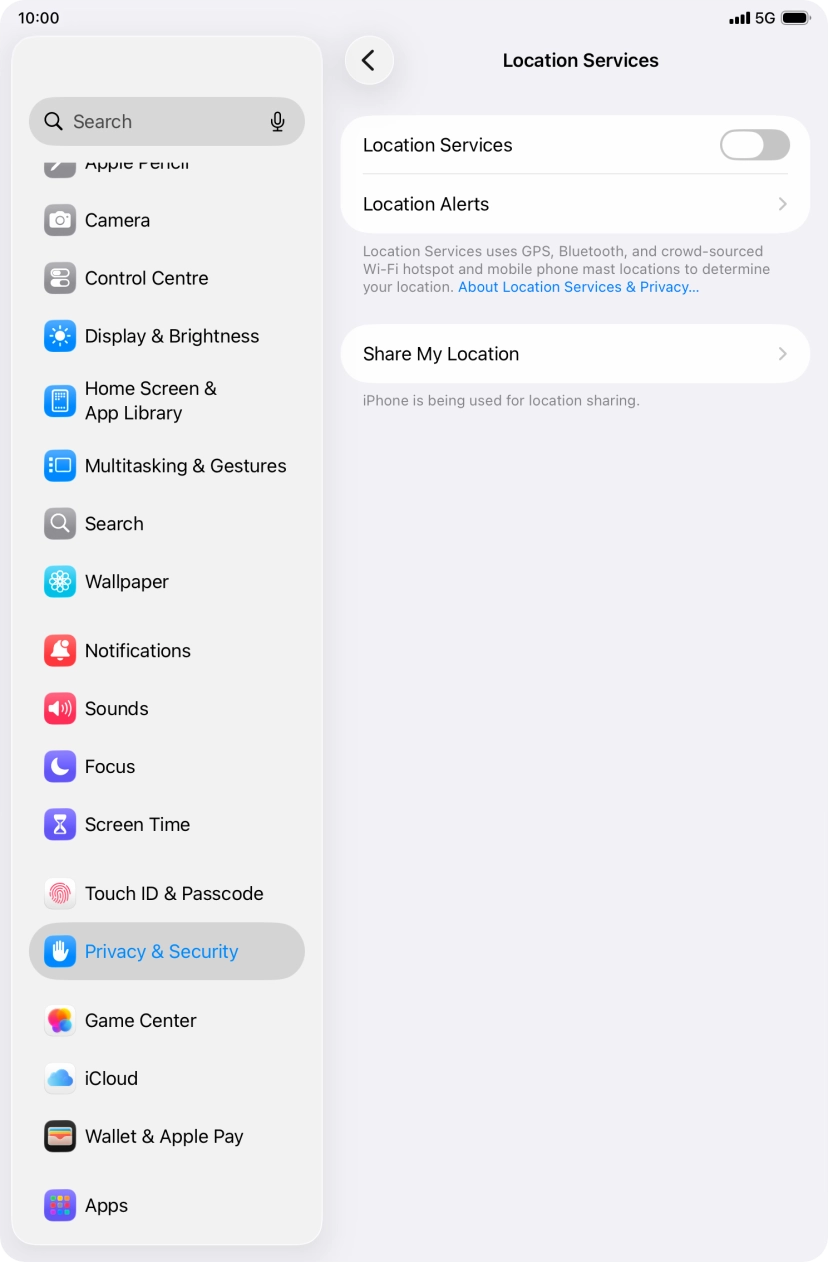 Press the indicator next to 